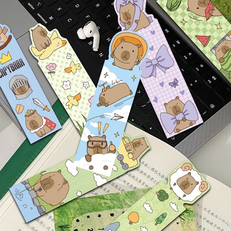 卡通可爱卡皮巴拉涂鸦书签动漫风简约书页夹个性创意节日礼物卡片