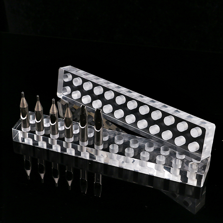 纹身针器耗材色料机器 亚克力不锈钢针嘴展示架透明色 纹身工具