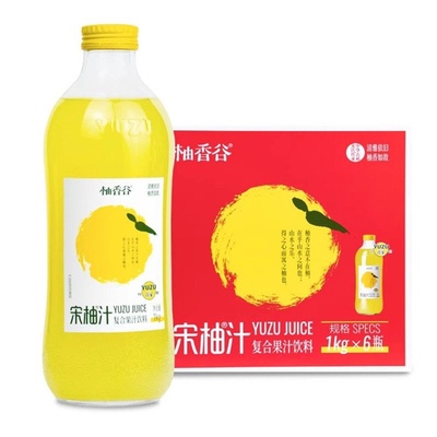 柚香谷YUZU双柚汁宋柚汁1000ML*6瓶整箱装1月份现货江浙沪包邮