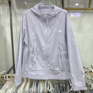 庄泰1289冰养舒肤冲锋放晒衣女士连帽轻薄速干户外运动服拉链外套