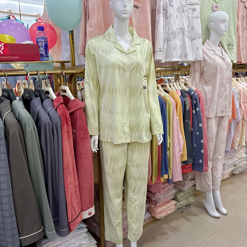 胜景女士纯棉长袖长裤开衫套装