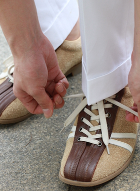 ZEYI x Vintage Bowling复古拼皮翻毛牛皮保龄球鞋拼接休闲鞋板鞋