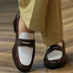 壹植复古圆头拼接设计香槟便士乐福鞋 男 休闲皮鞋 懒人鞋 一脚蹬夏季