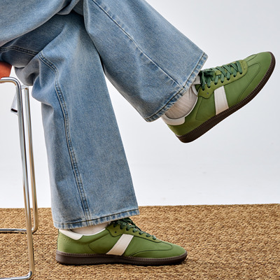 ZEYIMAKE壹植德训鞋男款百搭运动小众夏季日系复古真皮平底休闲鞋