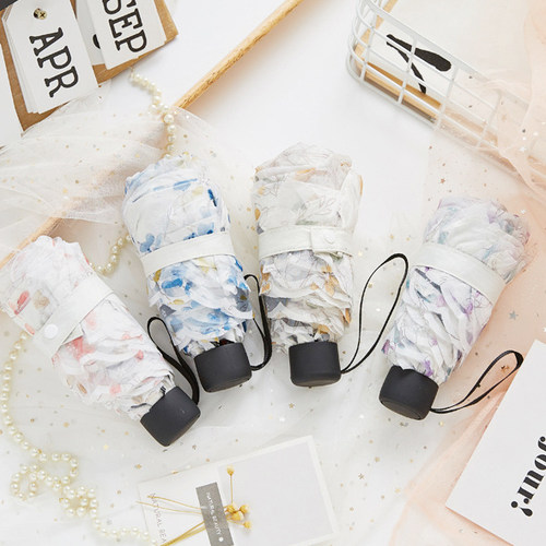 超轻蕾丝伞五折便携款防紫外线