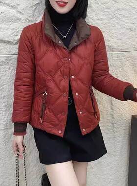 轻薄羽绒棉衣棉服女2024冬季新款加厚保暖小个子流苏短款棉袄外套