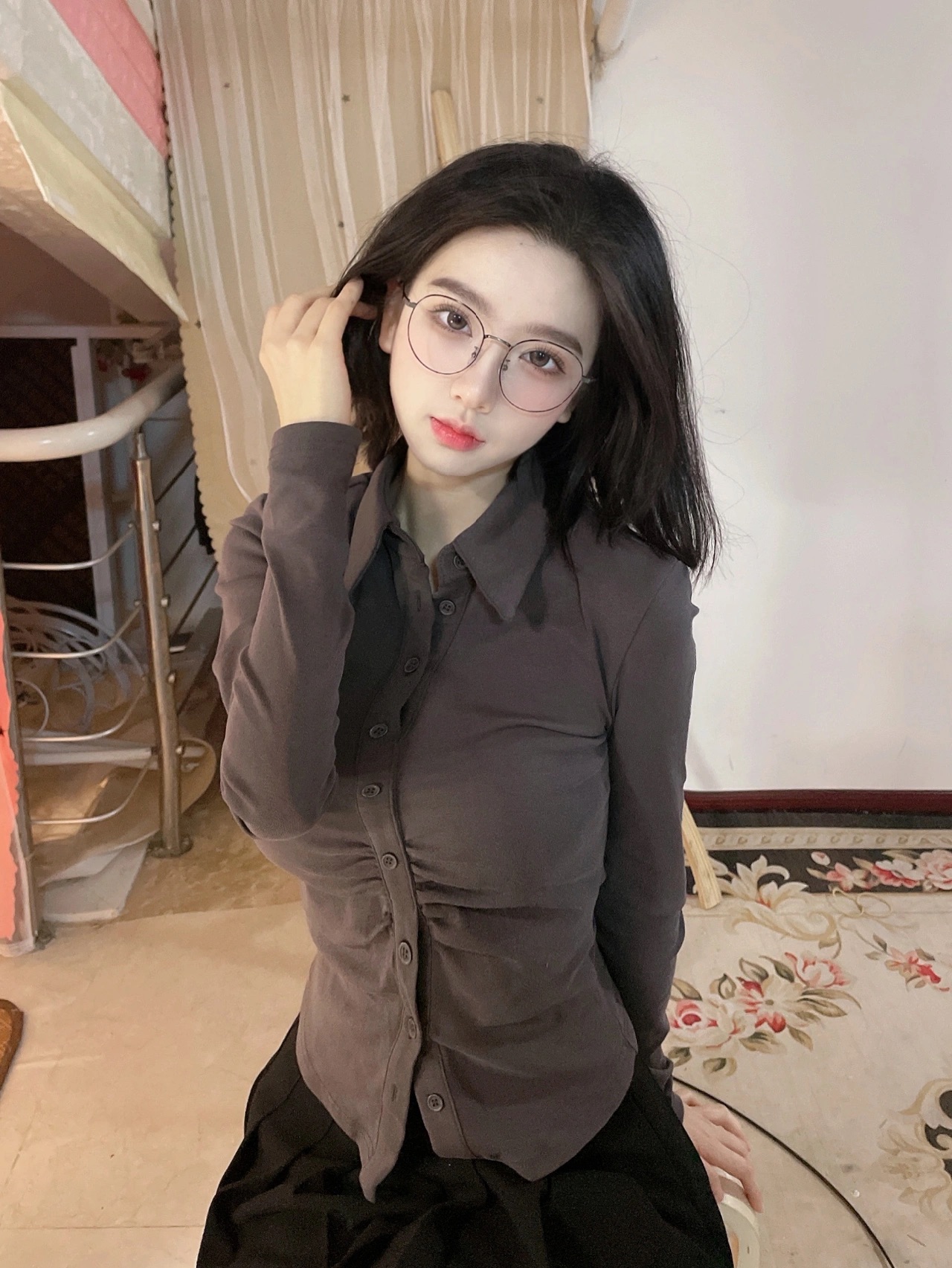 学院风jk制服纯欲风长袖纯棉弹力