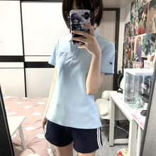 学院风日系polo衫女学生原创校供感透气简约短裤套装运动卫裤夏季
