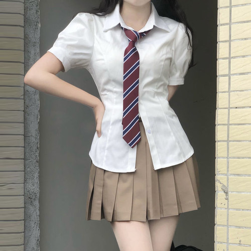 法式收腰jk衬衫短袖学院制服基础