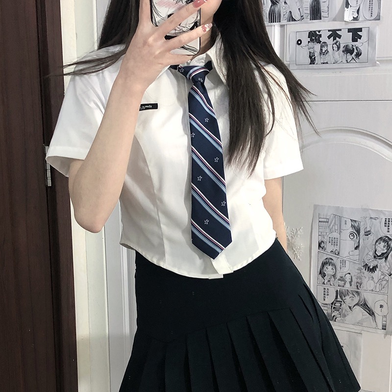 学院风jk制服收腰显瘦衬衫
