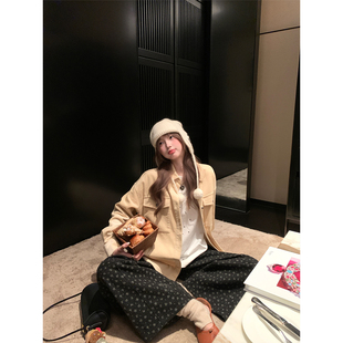 aaaaxbbb 纽约速写 两色纯棉灯芯绒衬衫宽松慵懒感上衣女秋冬叠穿