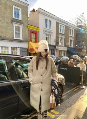 aaaaxbbb 杜乐丽帷幕 两色长款羽绒服女秋冬翻领显瘦加厚保暖外套