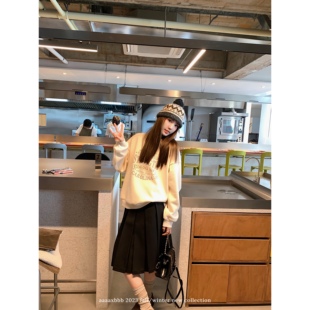 复古灰卫衣女水洗做旧时髦字母宽松韩系上衣厚 boy aaaaxbbb new