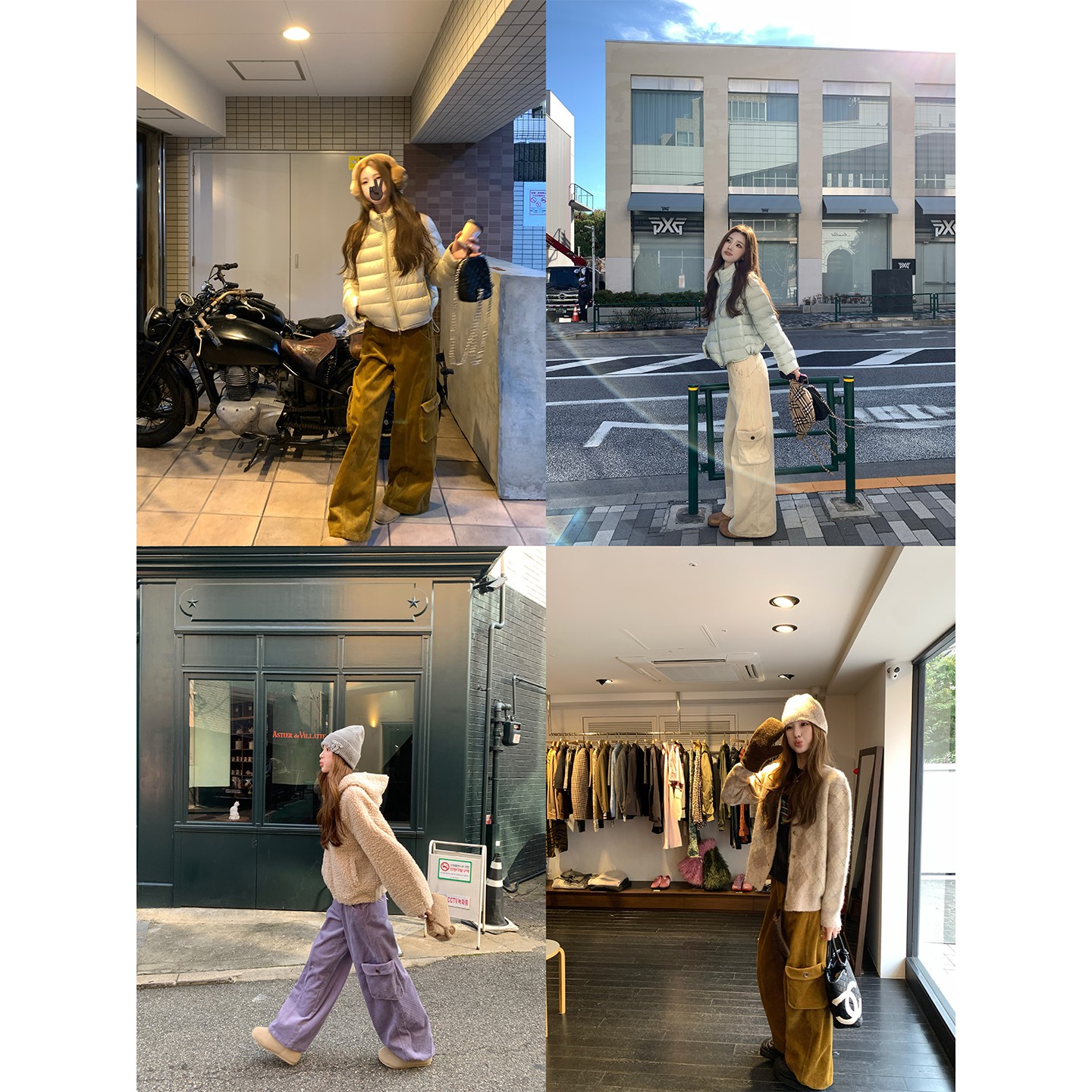 aaaaxbbb 朗豪坊walk 三色灯芯绒工装裤百搭阔腿大口袋休闲裤长裤