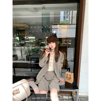aaaaxbbb中性风西装套装长袖外套