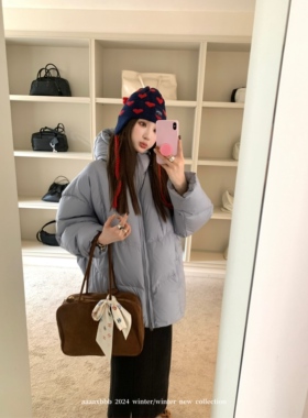 aaaaxbbb 伯尔尼回温 90白鸭绒连帽羽绒服女冬季中长款面包服外套