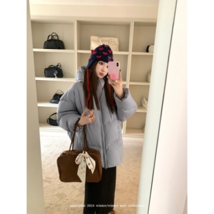 aaaaxbbb 伯尔尼回温 90白鸭绒连帽羽绒服女冬季中长款面包服外套