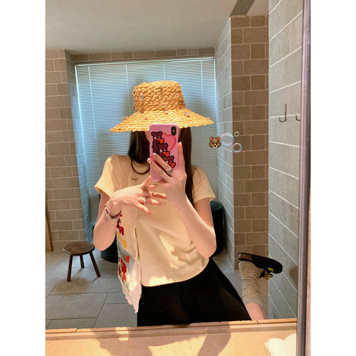 aaaaxbbb小狗牌牌多色棉t恤