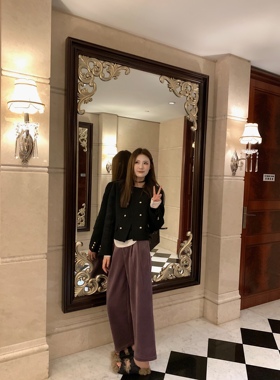 aaaaxbbb 入秋回应 拖地裤九分裤休闲裤女显瘦小众时髦裤子