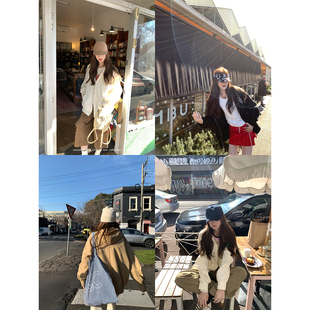 上衣 三色连帽卫衣外套女拉链抽绳休闲长袖 aaaaxbbb 松弛LA大道