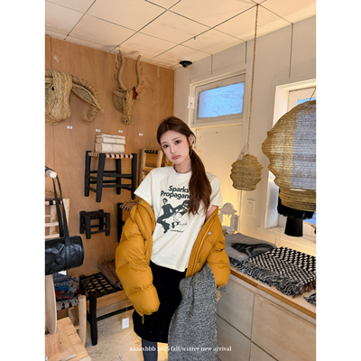 aaaaxbbb新款复古印花白t恤