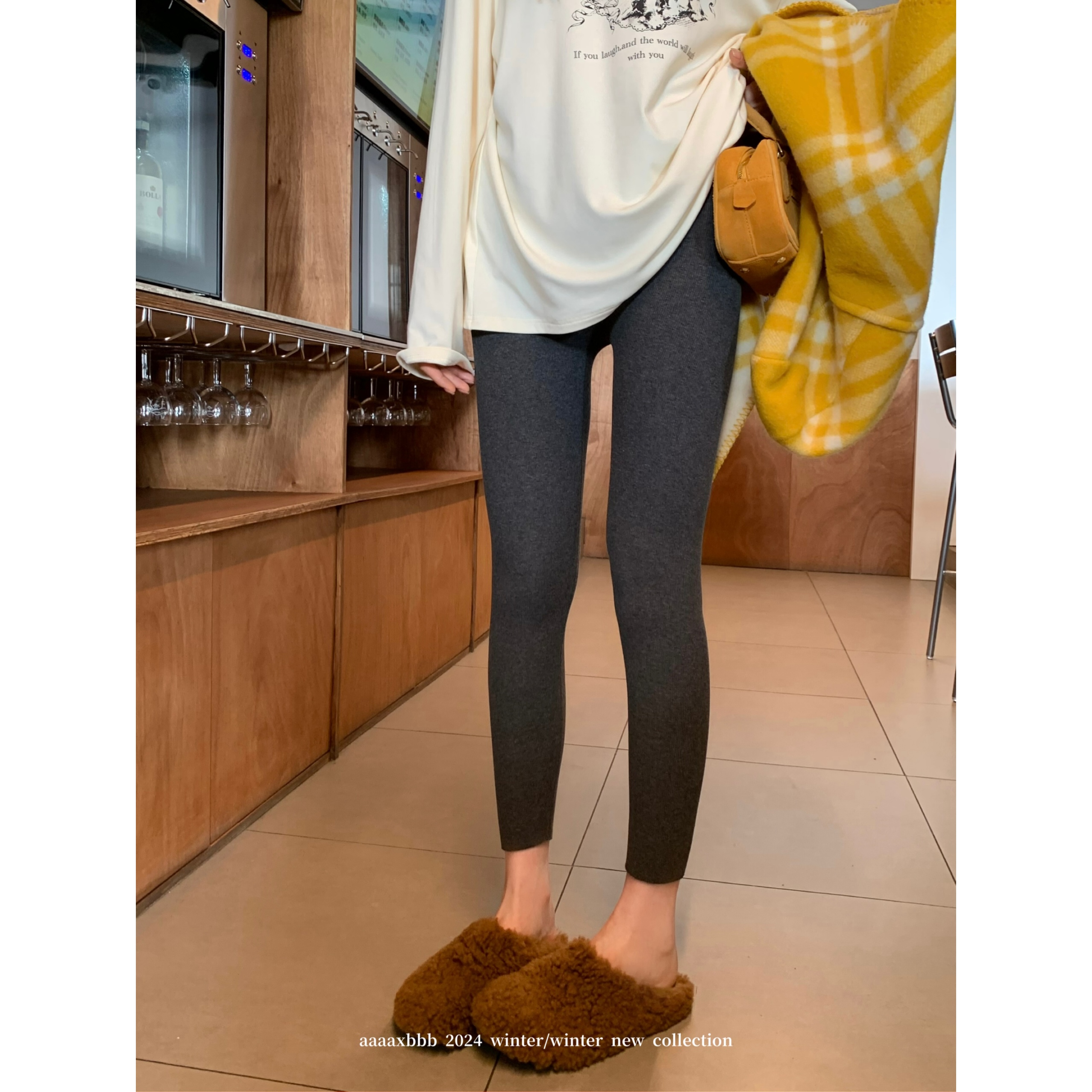 aaaaxbbb棉质打底裤加绒长裤保暖