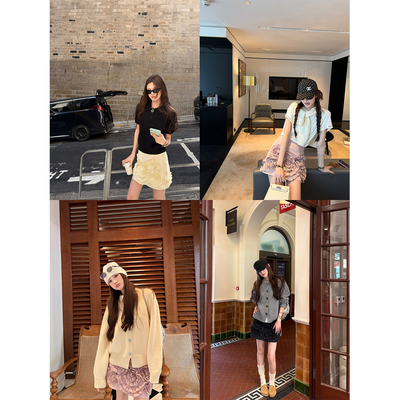 aaaaxbbb重工立体花朵短裙