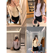 本修身 aaaaxbbb 显瘦 圆领长袖 高低领双版 冰岛雪记 超软打底衫