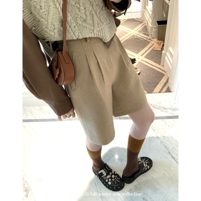 aaaaxbbb显瘦直筒两色五分裤短裤