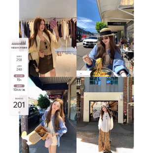 外套宽松oversize休闲上衣 巨垂顺莱赛尔衬衫 aaaaxbbb 昨日青空