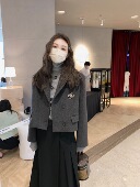 aaaaxbbb 外套女通勤上衣 阿尔巴卡羊毛西装 哲学院初级生 短款