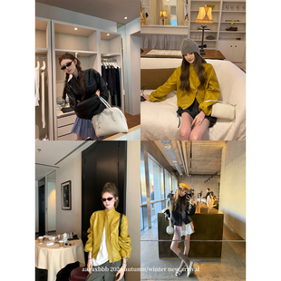 aaaaxbbb 塔科马残夜 落肩机车皮衣外套女秋季26新款立领短款夹克