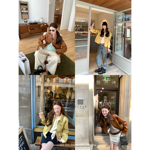 复古重工皮衣外套小众色时髦百搭上衣女秋款 aaaaxbbb 涩谷千禧年