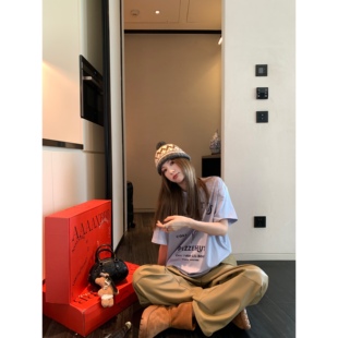 女宽松韩系百搭宽松舒适内搭 短袖 aaaaxbbb常开野蔷薇 天丝t恤长袖