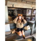 aaaaxbbb 羽绒服女温暖显高厚外套上衣冬季 西西里岛浆果 轻薄短款