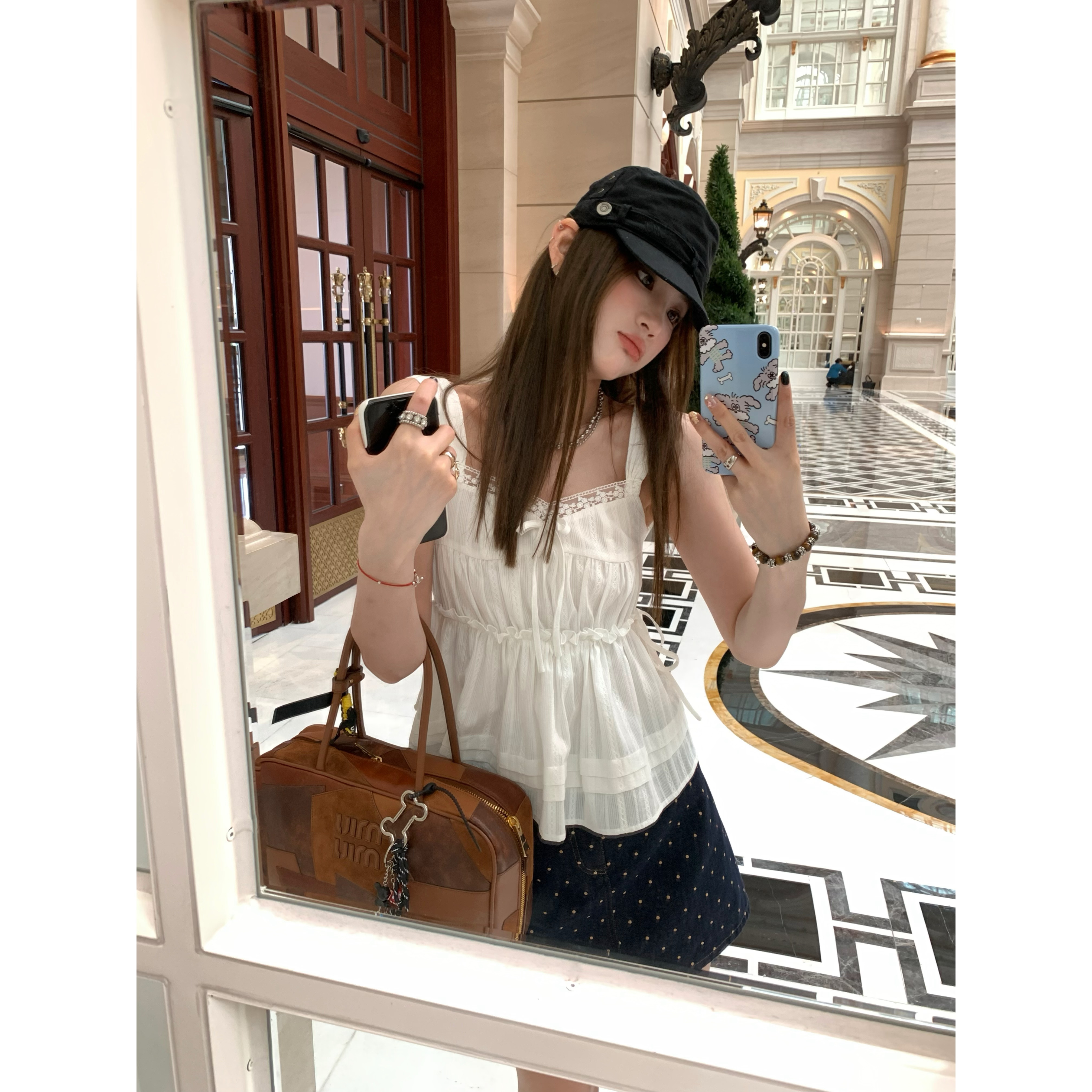 aaaaxbbb纯棉吊带显瘦无袖背心白