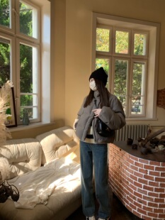 aaaaxbbb 诺丁山hill 水洗复古蓝宽松直筒牛仔裤小众休闲显瘦裤子