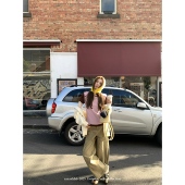 通勤百搭长裤 aaaaxbbb 宽松慵懒风休闲裤 两色水洗拖地裤 大阪晚风