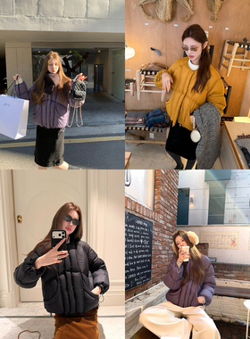 aaaaxbbb 芙拉特乐曲 超好版型90鹅绒泡芙羽绒服圆领保暖外套冬款