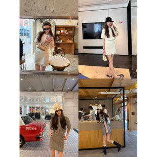 aaaaxbbb 冬绒鼠尾草 韩系温柔两色羊毛针织套装中袖开衫毛衣短裙