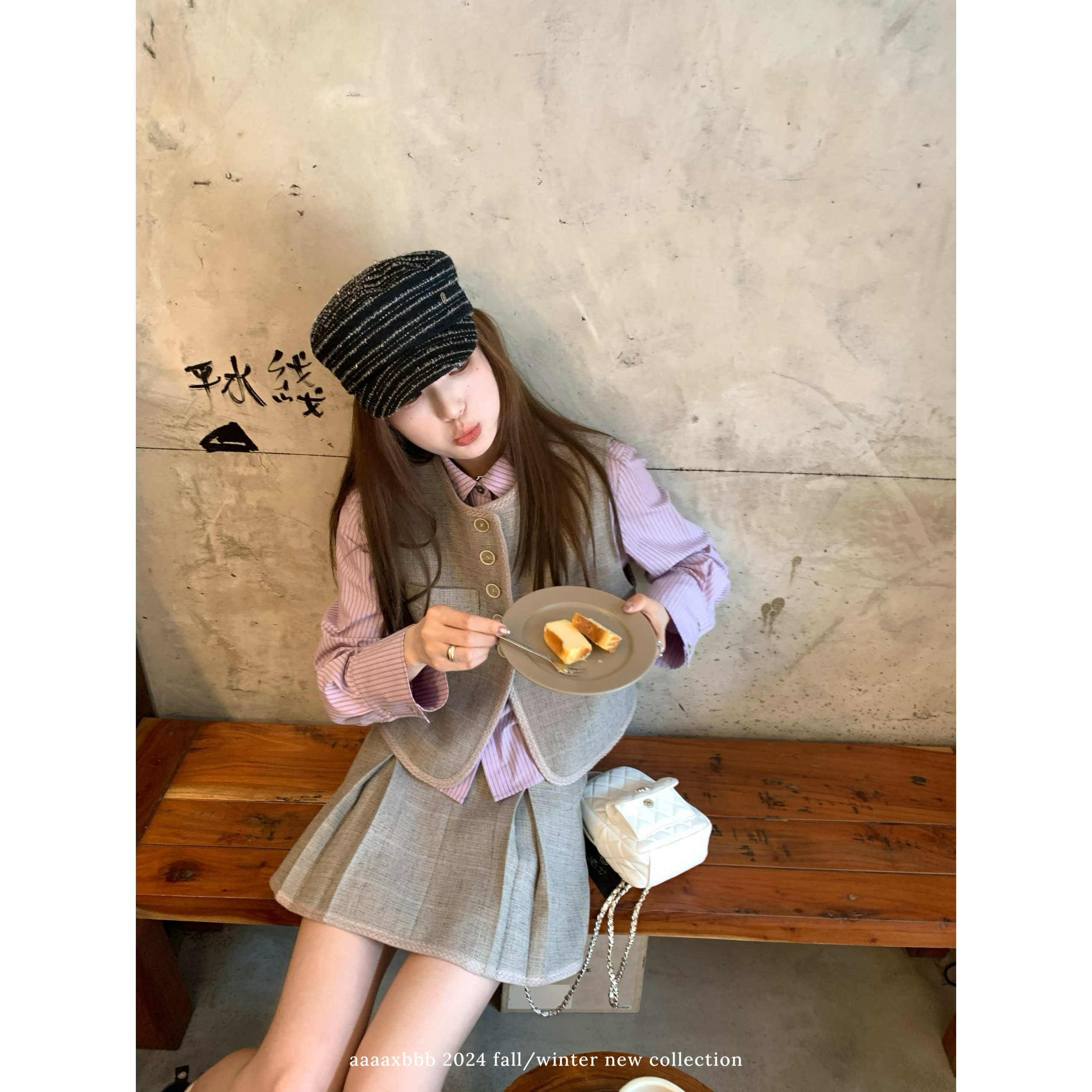 aaaaxbbb套装西装马甲半身裙叠穿