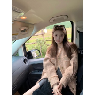aaaaxbbb 定染色羊毛流苏小香风外套女高级感上衣 贝尔蒙特