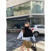 aaaaxbbb 上衣秋冬 内搭叠穿特殊领百搭长袖 京都漫步 两色全棉衬衫