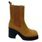 NEW WOMENS CHELSEA MID-RISE BOOTS PLATFORM THICK SOLES HIGH HEELS SQUARE TOE FASHION BOOTS EUROPEAN AND AMERICAN BIG HEADS PERSONALITY AND VERSATILE
