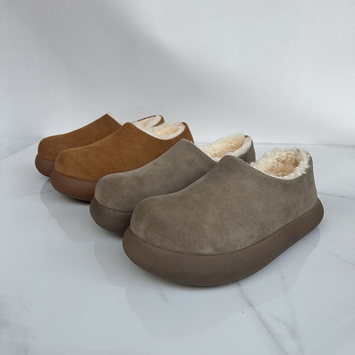 厚底小土豆皮毛一休博肯鞋