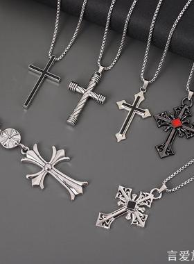 新款小众朋克暗黑复古女十字架