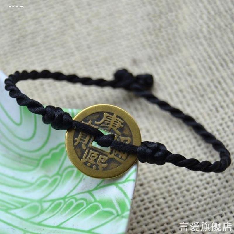手工小众小号女友铜钱铃铛脚饰情侣手链女宝宝可穿个性铜钱脚链