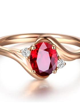 戒指祖母绿仿蓝水晶红宝石红玛瑙