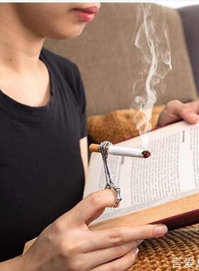 新款手骨戒指烟托抽烟架金属粗烟