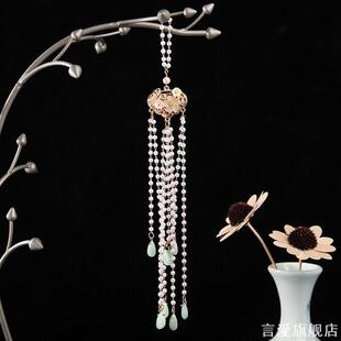 民族风穗子流苏胸针披帛胸针仿珍珠古风汉服旗袍褙子配饰压襟胸针